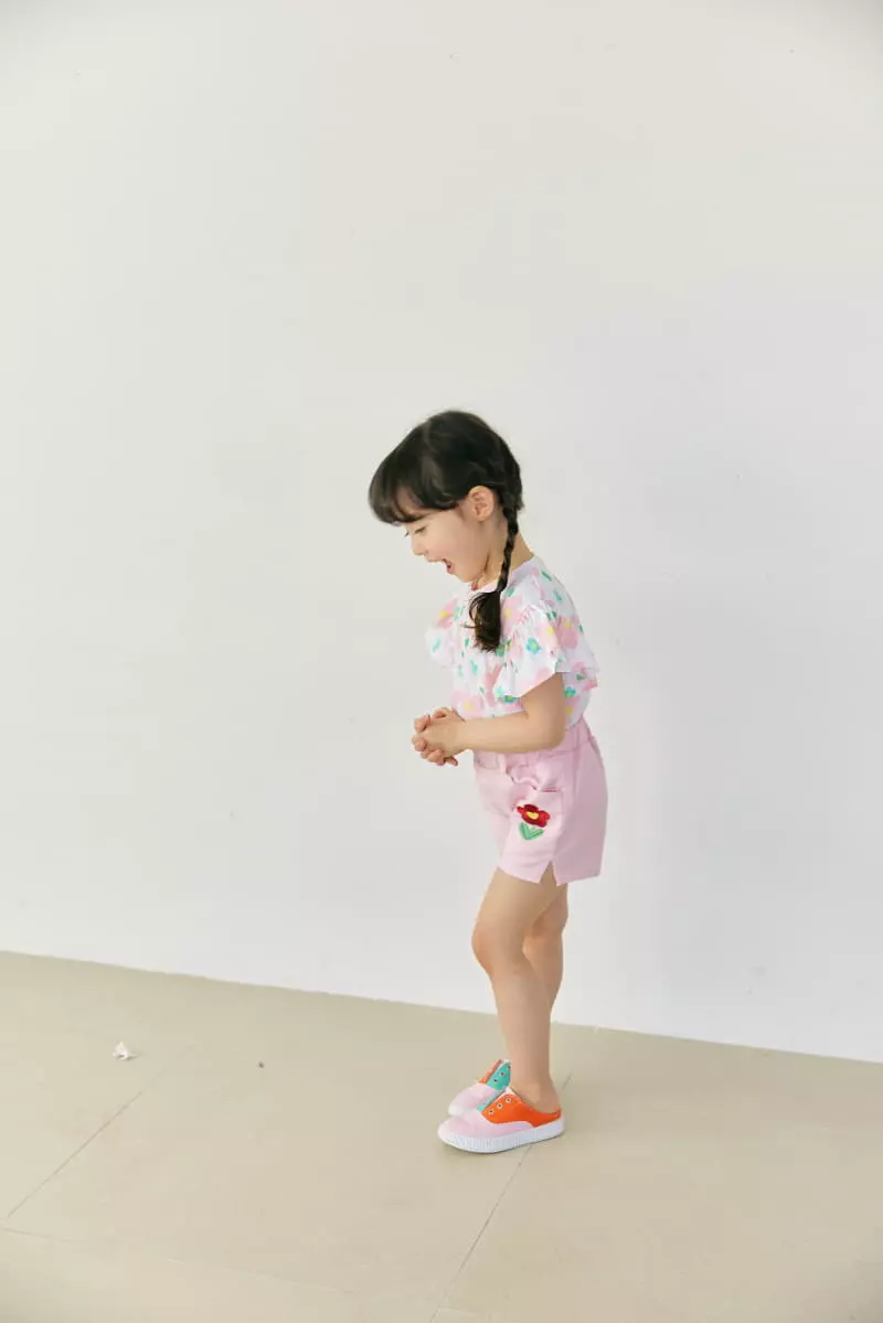 Orange Mom - Korean Children Fashion - #toddlerclothing - Heart Flower Tee - 8