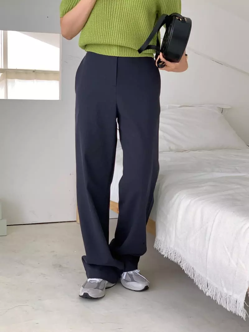 Osense - Korean Women Fashion - #momslook - Latte High Waist Pants - 6