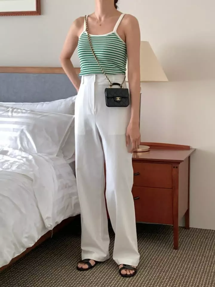 Osense - Korean Women Fashion - #womensfashion - Latte High Waist Pants - 4