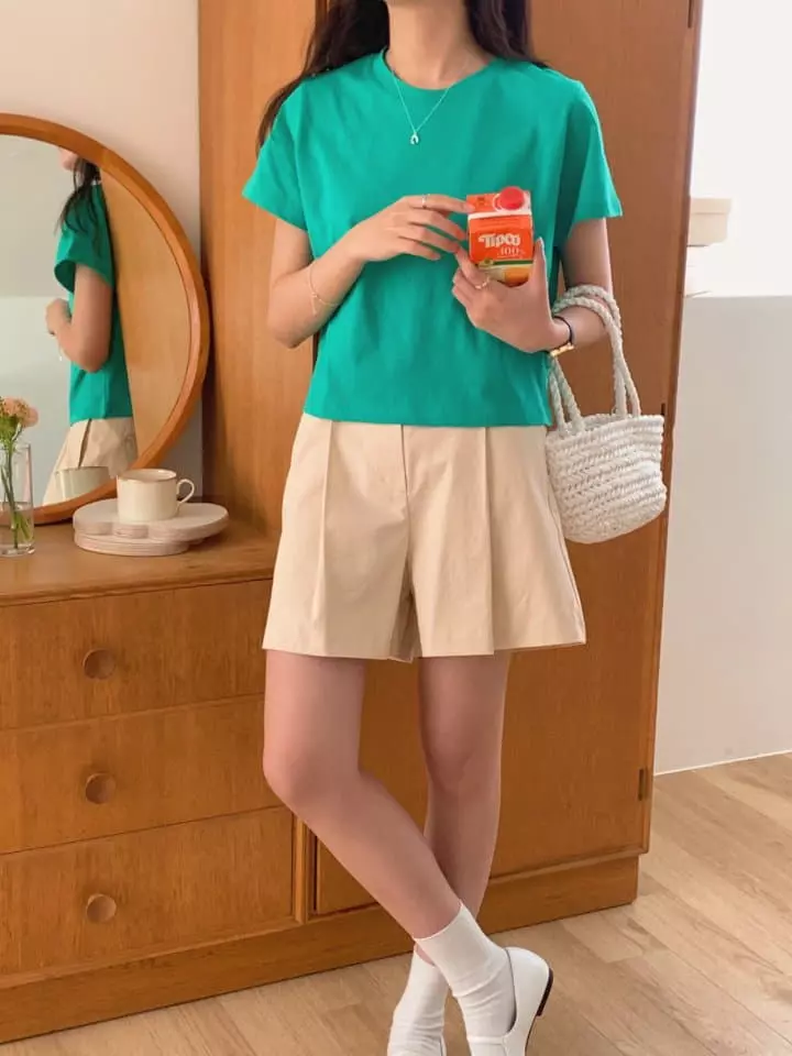 Osense - Korean Women Fashion - #momslook - Palet Crop Tee - 2