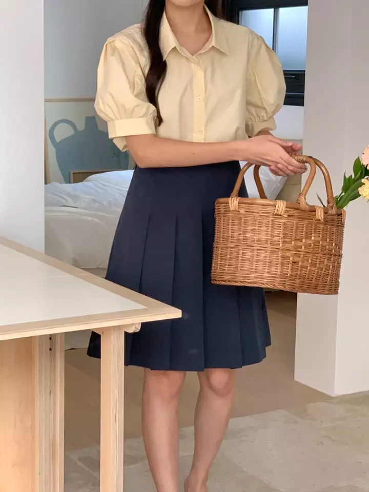 Osense - Korean Women Fashion - #momslook - Jenny Puff Short Blouse - 9