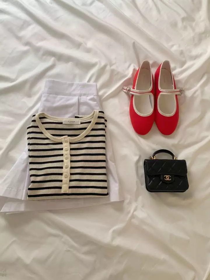 Osense - Korean Women Fashion - #romanticstyle - Marine Stripes Tee - 2