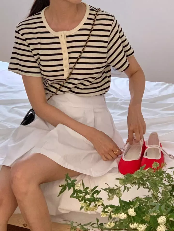 Osense - Korean Women Fashion - #shopsmall - Marine Stripes Tee - 4