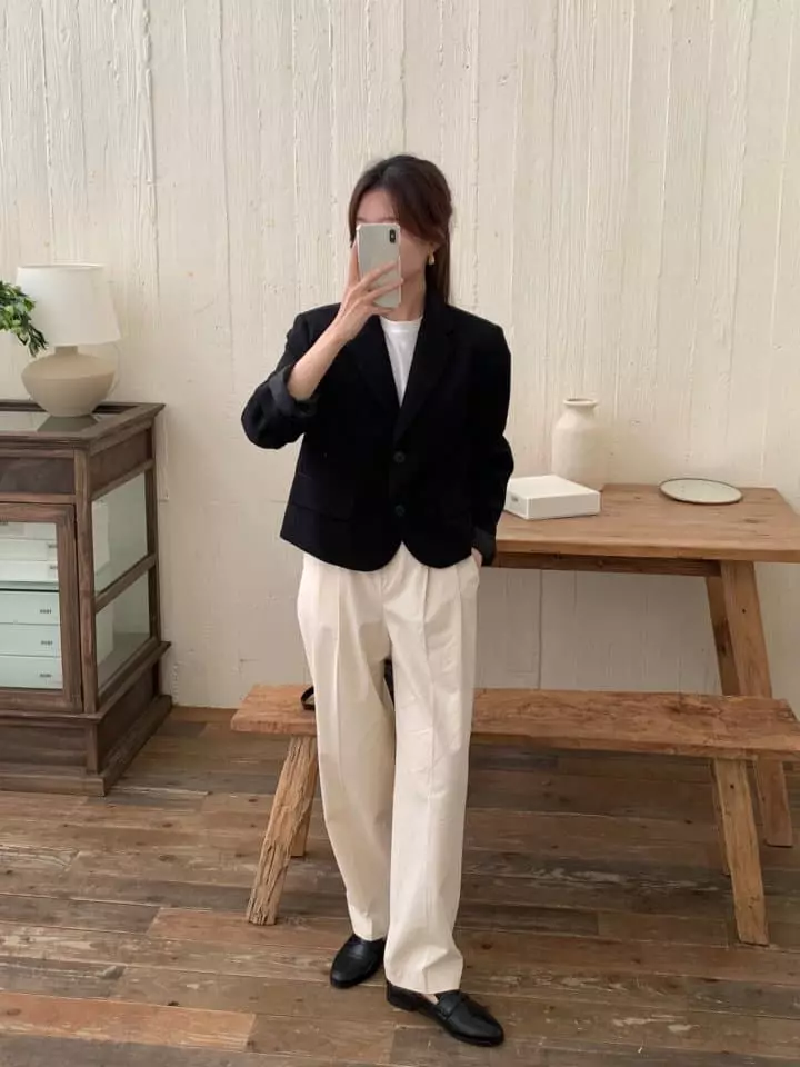 Osense - Korean Women Fashion - #womensfashion - Classic Crop Jacket - 11