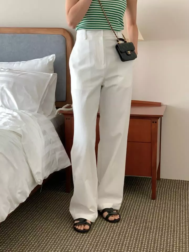 Osense - Korean Women Fashion - #womensfashion - Latte High Waist Pants - 3