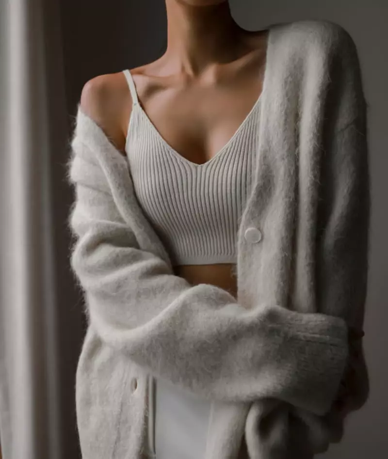 Paper Moon - Korean Women Fashion - #momslook - Wool Rib Knit Crop Bustier Top - 9