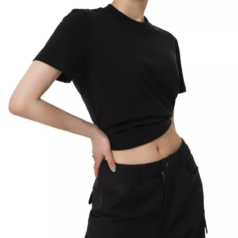 Paper Moon - Korean Women Fashion - #momslook - Crew Neck Round Slim Tee - 10