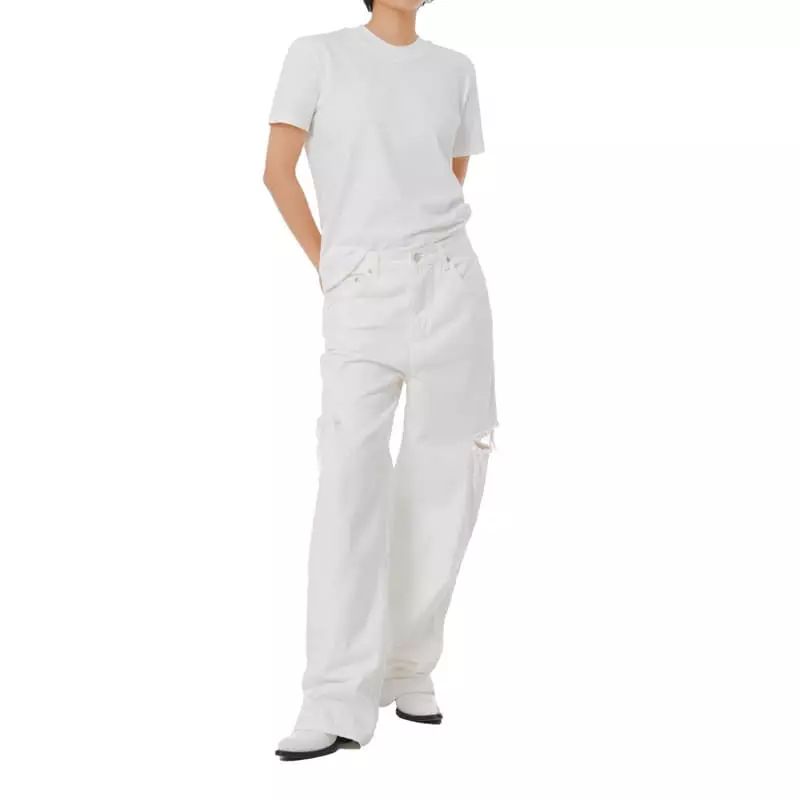 Paper Moon - Korean Women Fashion - #momslook - Crew Neck Round Slim Tee - 2
