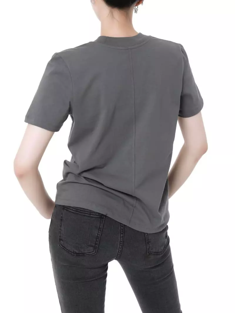 Paper Moon - Korean Women Fashion - #momslook - Crew Neck Round Slim Tee - 6
