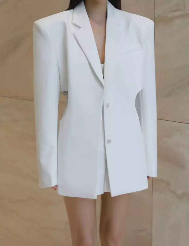 Paper Moon - Korean Women Fashion - #momslook - Square Shoulder Detail Jacket - 8