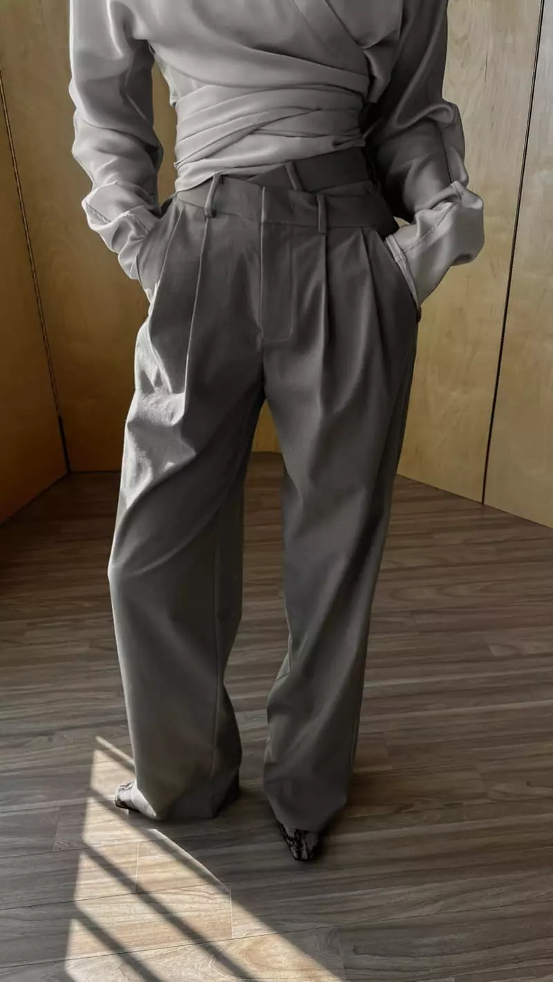 Paper Moon - Korean Women Fashion - #momslook - Unbalance Pintuck Pants - 11