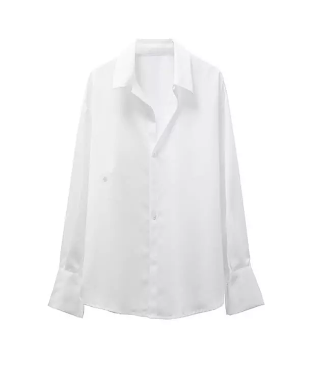 Paper Moon - Korean Women Fashion - #momslook - Silky Wrap Unbalance Blouse - 5
