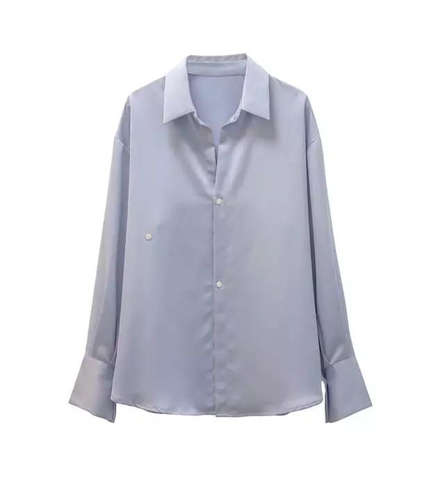Paper Moon - Korean Women Fashion - #momslook - Silky Wrap Unbalance Blouse - 9