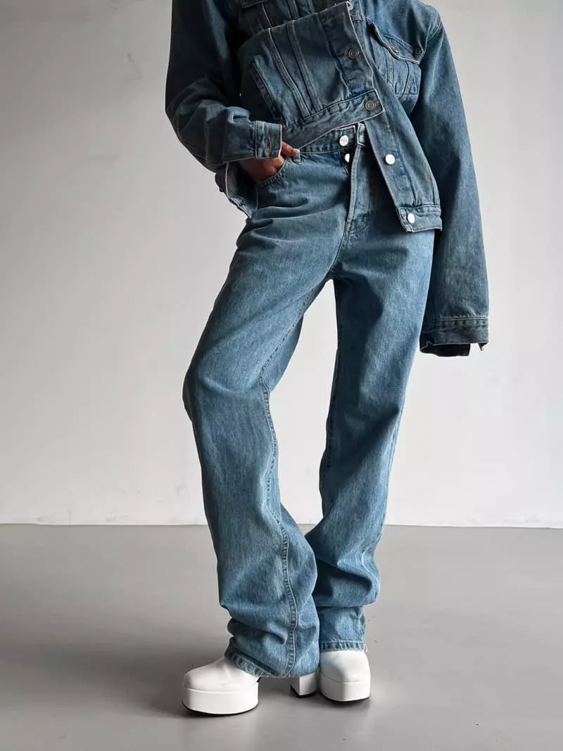 Paper Moon - Korean Women Fashion - #momslook - Maxy Length Button Fly Jeans