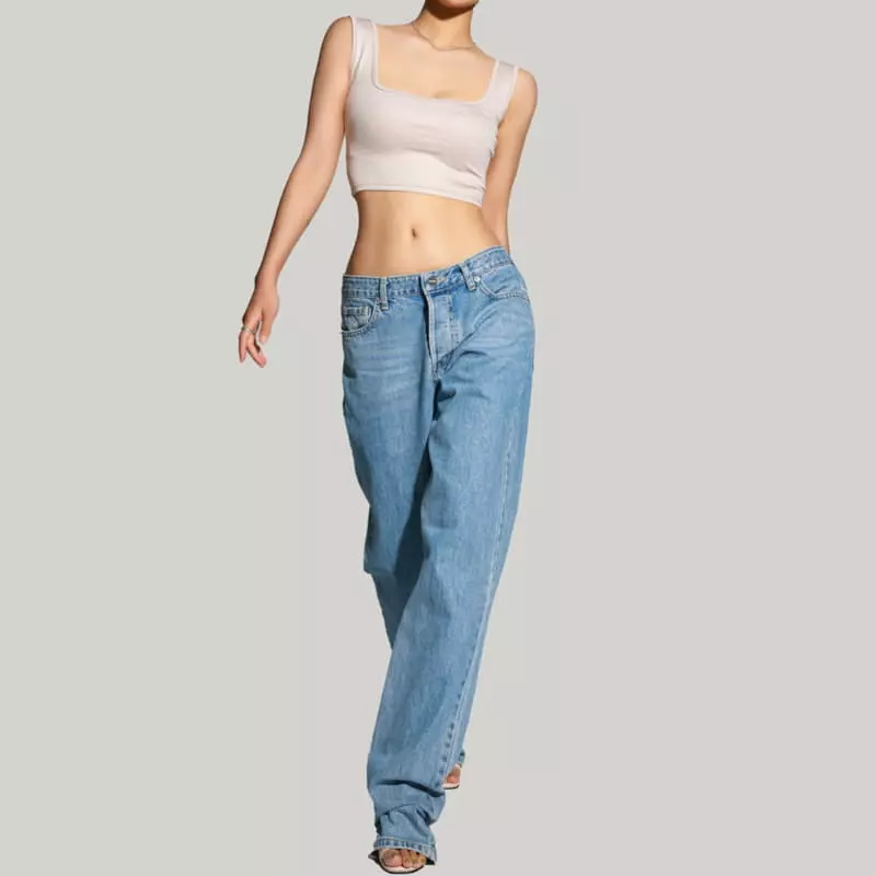 Paper Moon - Korean Women Fashion - #momslook - Maxy Length Button Fly Jeans - 11