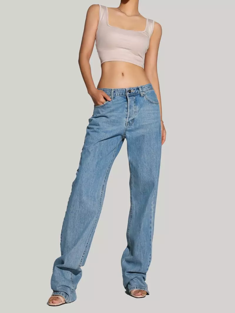 Paper Moon - Korean Women Fashion - #momslook - Maxy Length Button Fly Jeans - 12