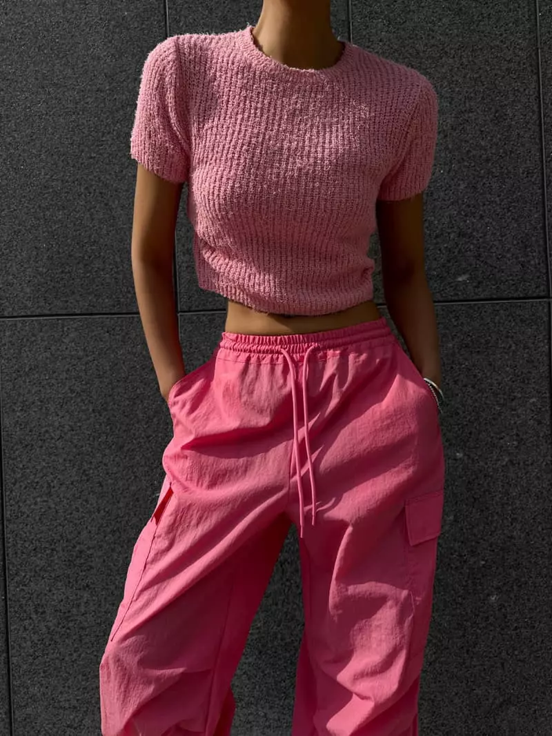 Paper Moon - Korean Women Fashion - #momslook - Fuggy Hair Crop Knit Top - 11