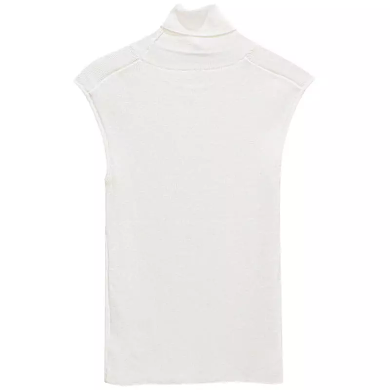 Paper Moon - Korean Women Fashion - #momslook - Turtleneck Ribbed Sleeveless Knit Top - 8