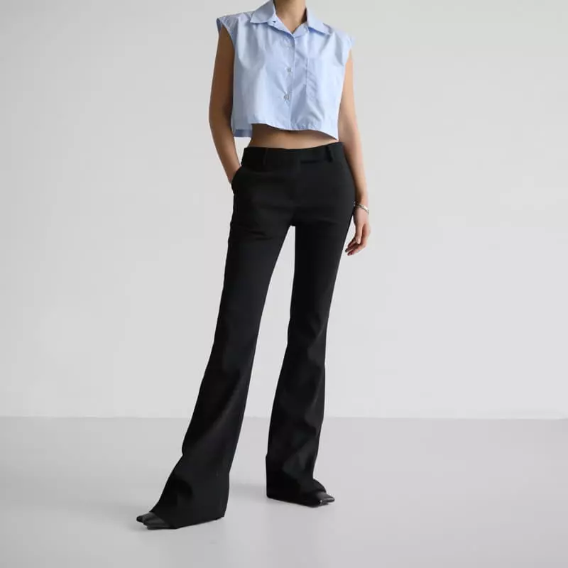 Paper Moon - Korean Women Fashion - #momslook - sleeveless cropped button down shirt - 12
