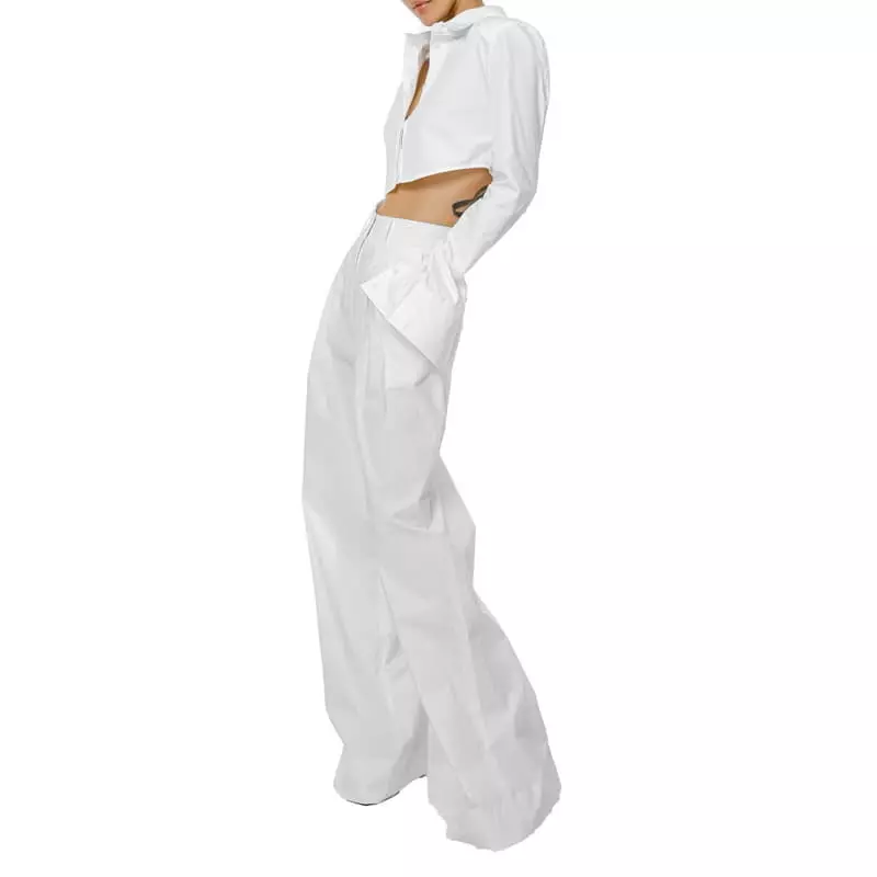 Paper Moon - Korean Women Fashion - #momslook - cotton two pin - tuck wide trousers - 6