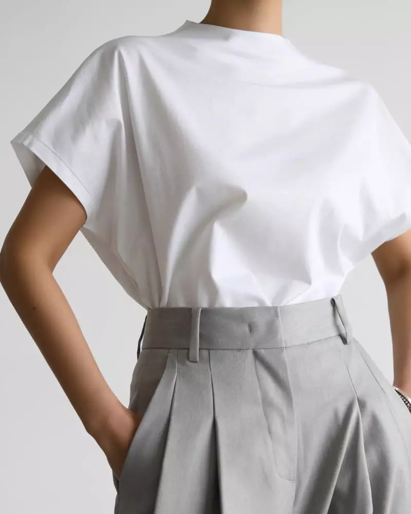 Paper Moon - Korean Women Fashion - #momslook - high neck french sleeve top