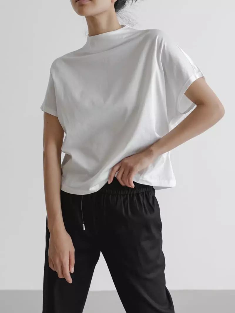 Paper Moon - Korean Women Fashion - #momslook - high neck french sleeve top - 7