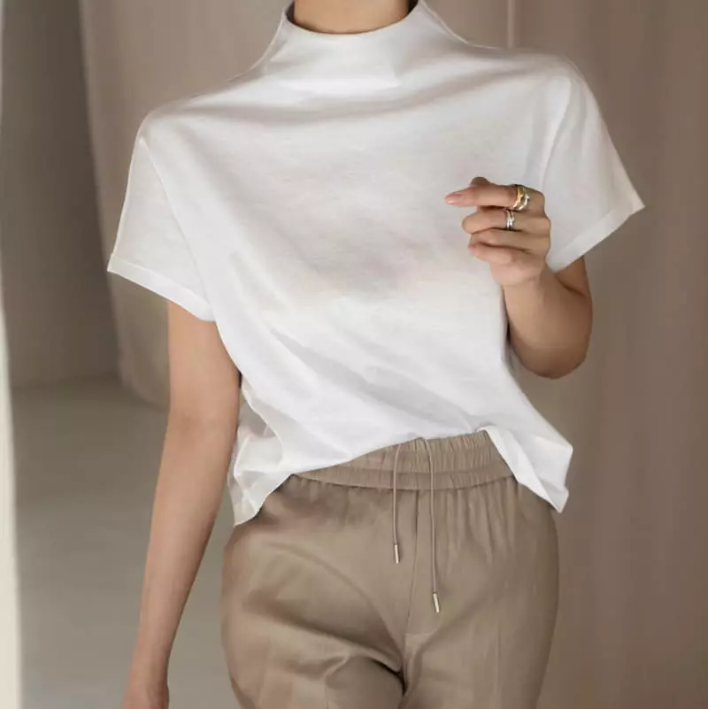 Paper Moon - Korean Women Fashion - #momslook - high neck french sleeve top - 9