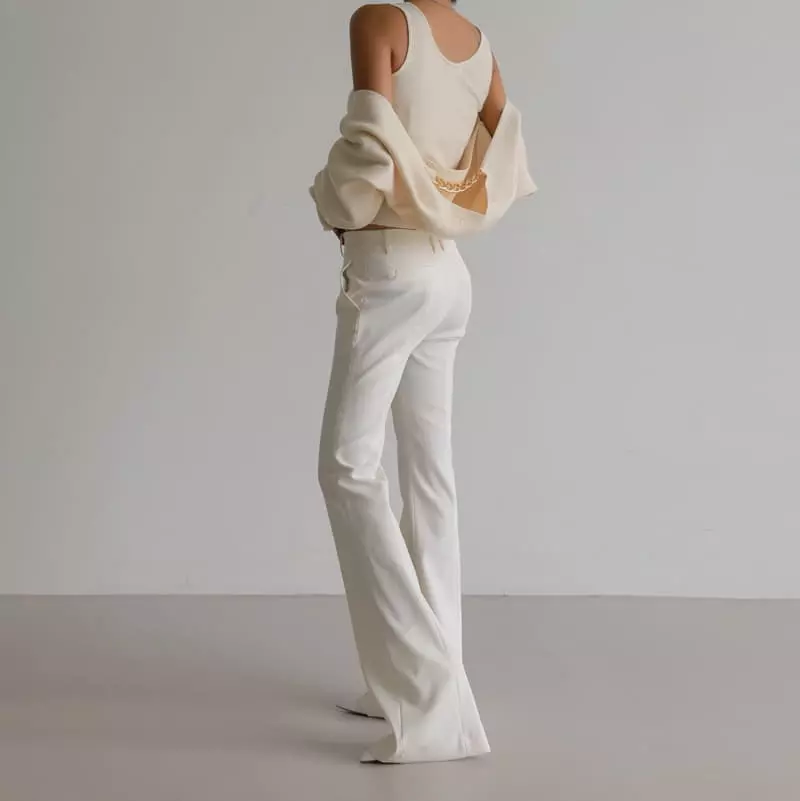 Paper Moon - Korean Women Fashion - #womensfashion - maxi flared boots cut tailored trousers - 4