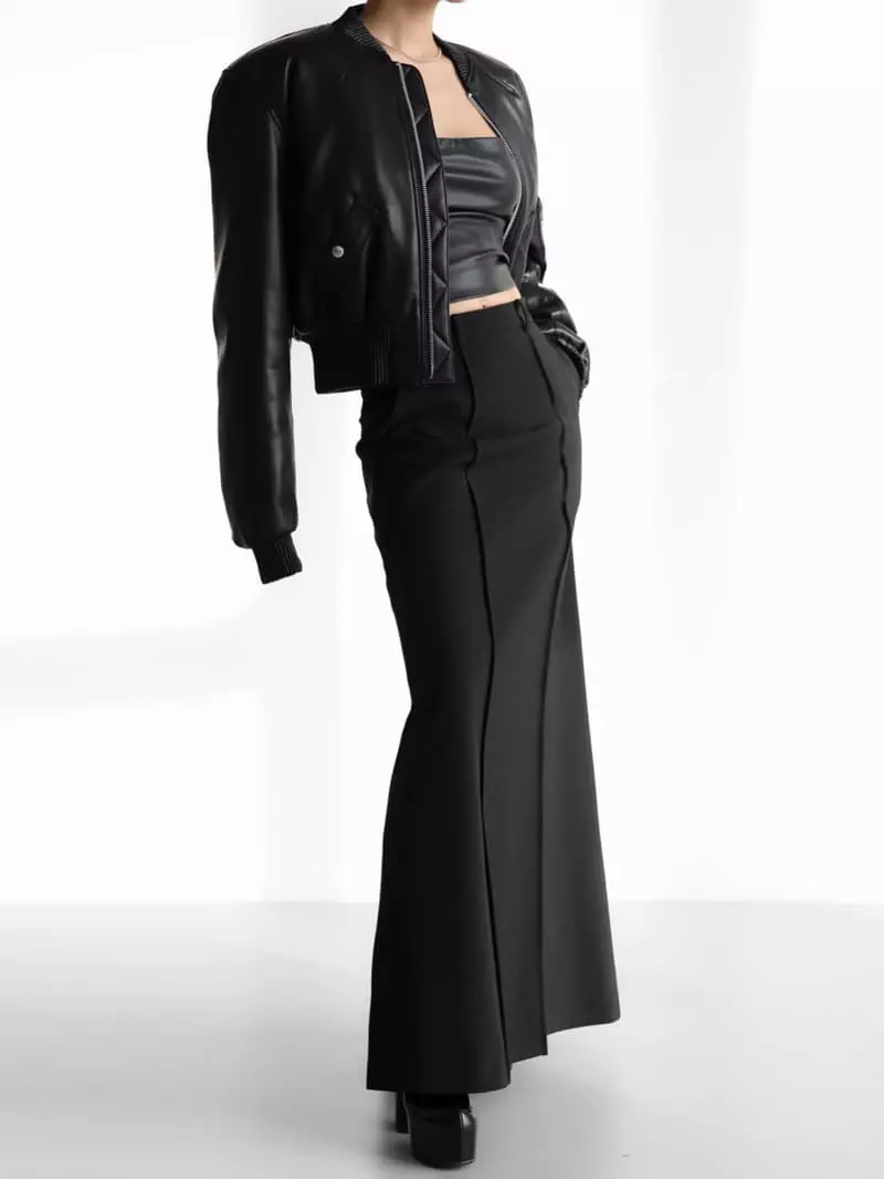 Paper Moon - Korean Women Fashion - #momslook - pin - tuck detail maxi flared skirt - 9