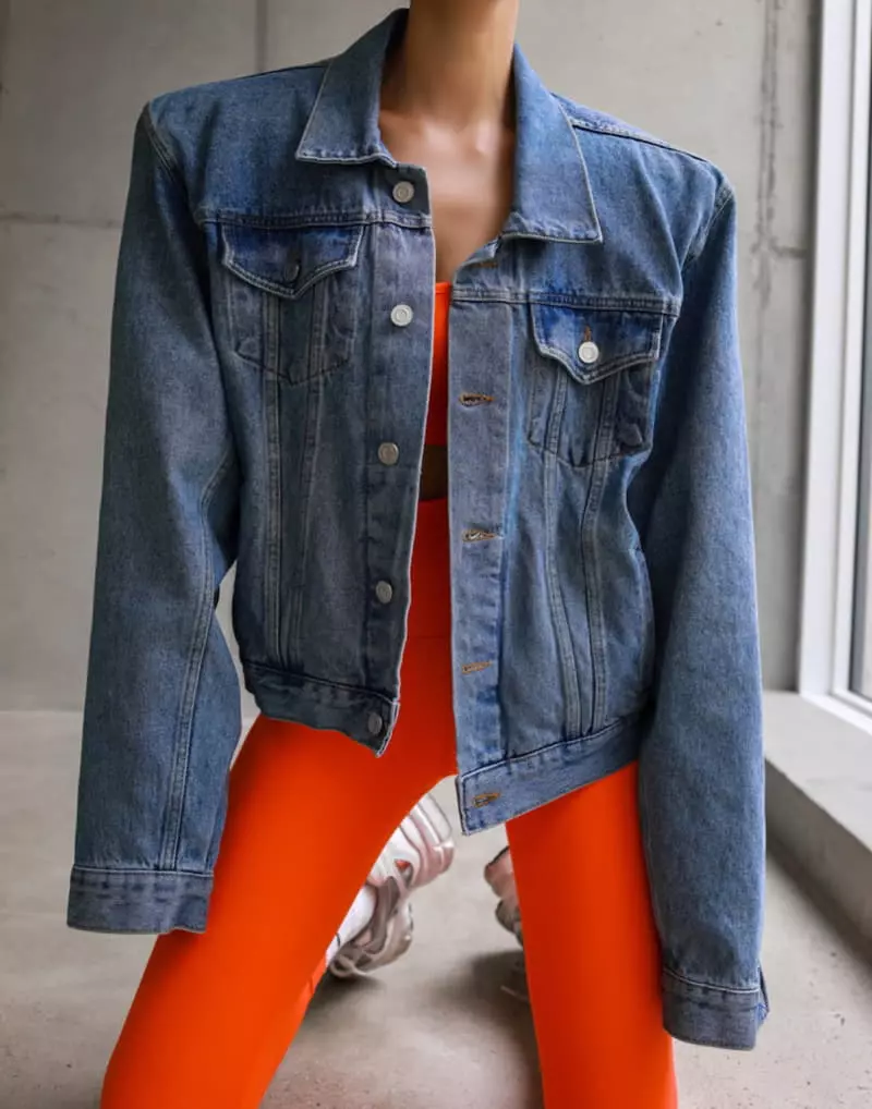 Paper Moon - Korean Women Fashion - #momslook - maxi padded shoulder oversized denim jacket - 2