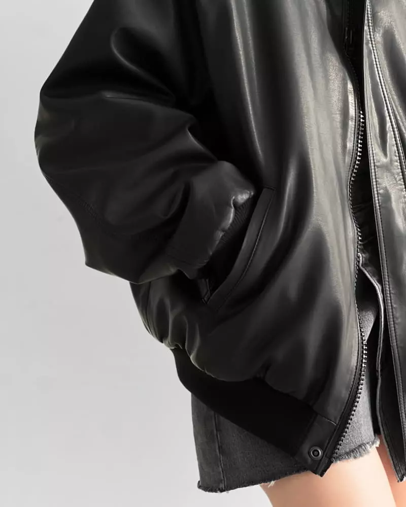 Paper Moon - Korean Women Fashion - #restrostyle - Washed Vigan Leather Jacket - 6