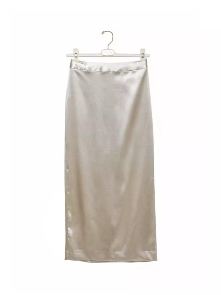 Paper Moon - Korean Women Fashion - #restrostyle - Silky Vegan Leather Maxi Pencil Skirt - 6