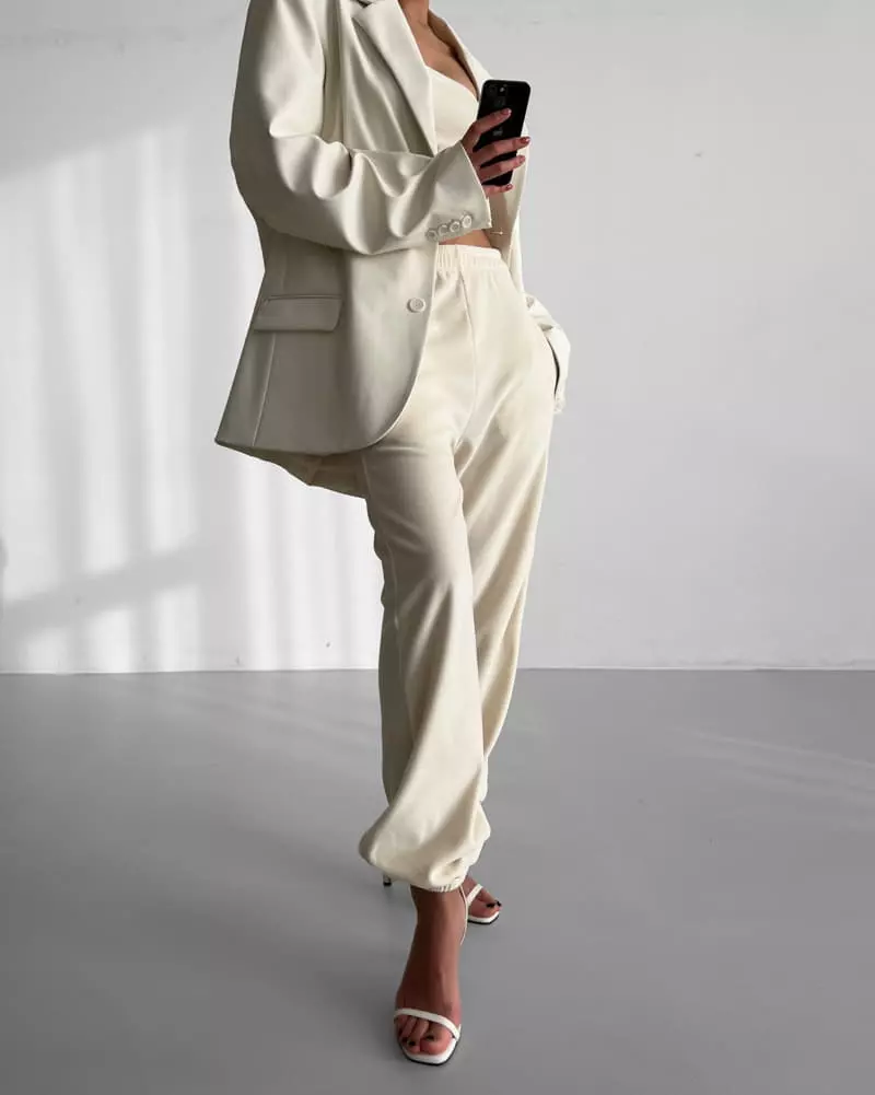 Paper Moon - Korean Women Fashion - #restrostyle - Classic Soft Vegan Leather Blazer - 10