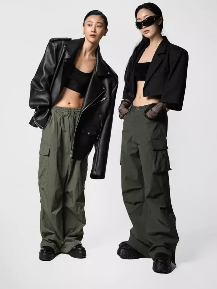Paper Moon - Korean Women Fashion - #romanticstyle - LUX Heavy Texture Wide Cargo Trousers