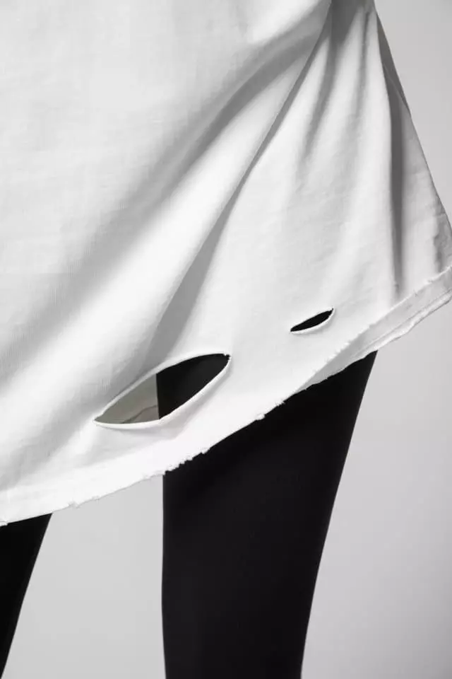 Paper Moon - Korean Women Fashion - #shopsmall - Oversized Pigment Cutted Detail Tee 