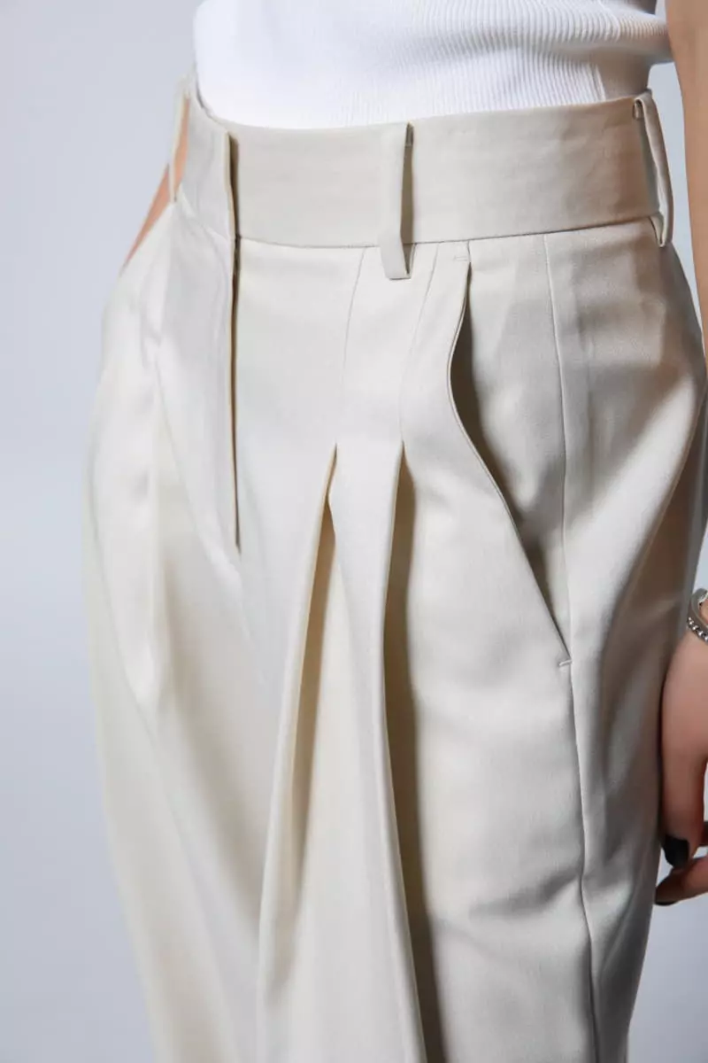 Paper Moon - Korean Women Fashion - #romanticstyle - soft touch pin tuck wide trousers  - 4