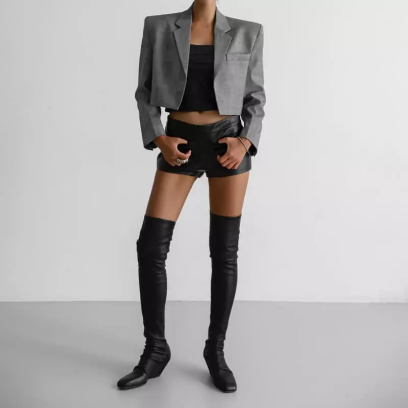 Paper Moon - Korean Women Fashion - #shopsmall - open front cropped blazer - 2