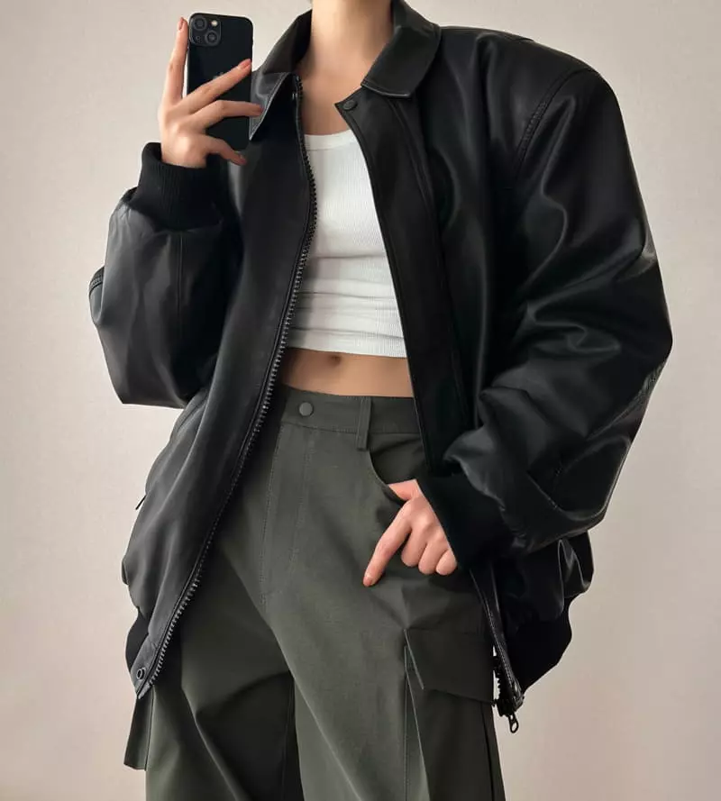 Paper Moon - Korean Women Fashion - #thatsdarling - Washed Vigan Leather Jacket - 9