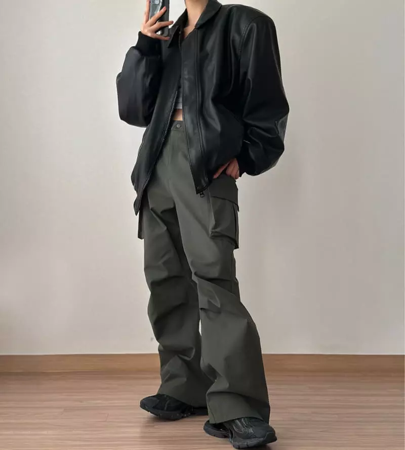 Paper Moon - Korean Women Fashion - #vintageinspired - Washed Vigan Leather Jacket - 3