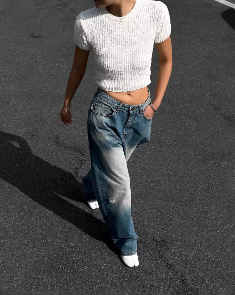 Paper Moon - Korean Women Fashion - #vintageinspired - Fuzzy Hair Cropped Knit Top - 6