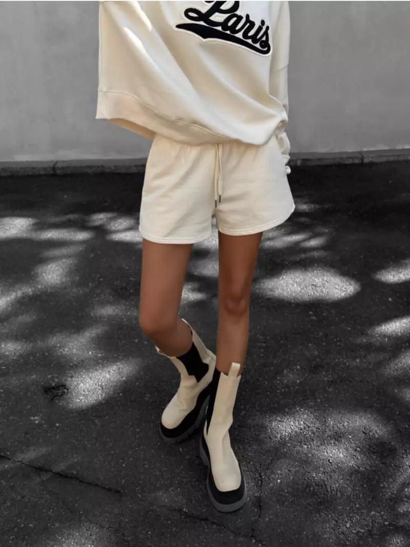 Paper Moon - Korean Women Fashion - #vintagekidsstyle - jersey sweat shorts - 3
