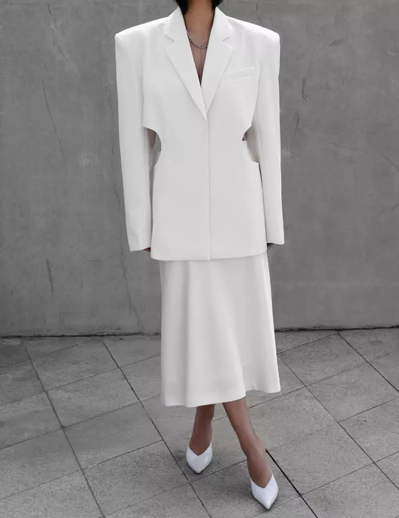 Paper Moon - Korean Women Fashion - #womensfashion - Square Shoulder Detail Jacket - 5