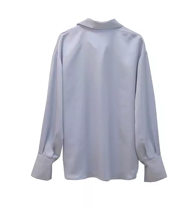 Paper Moon - Korean Women Fashion - #womensfashion - Silky Wrap Unbalance Blouse - 10