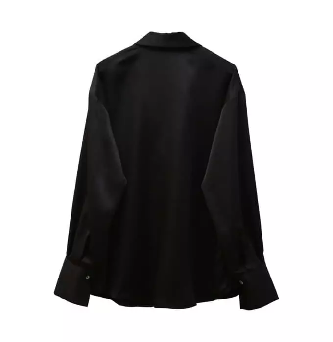 Paper Moon - Korean Women Fashion - #womensfashion - Silky Wrap Unbalance Blouse - 2
