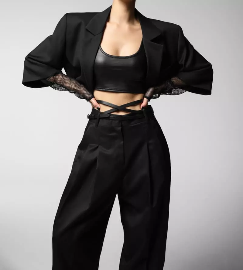 Paper Moon - Korean Women Fashion - #womensfashion - Mesh Sleeve Detail Crop Jacket - 3