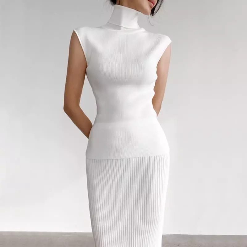 Paper Moon - Korean Women Fashion - #womensfashion - Turtleneck Sleeveless Knit Top - 9