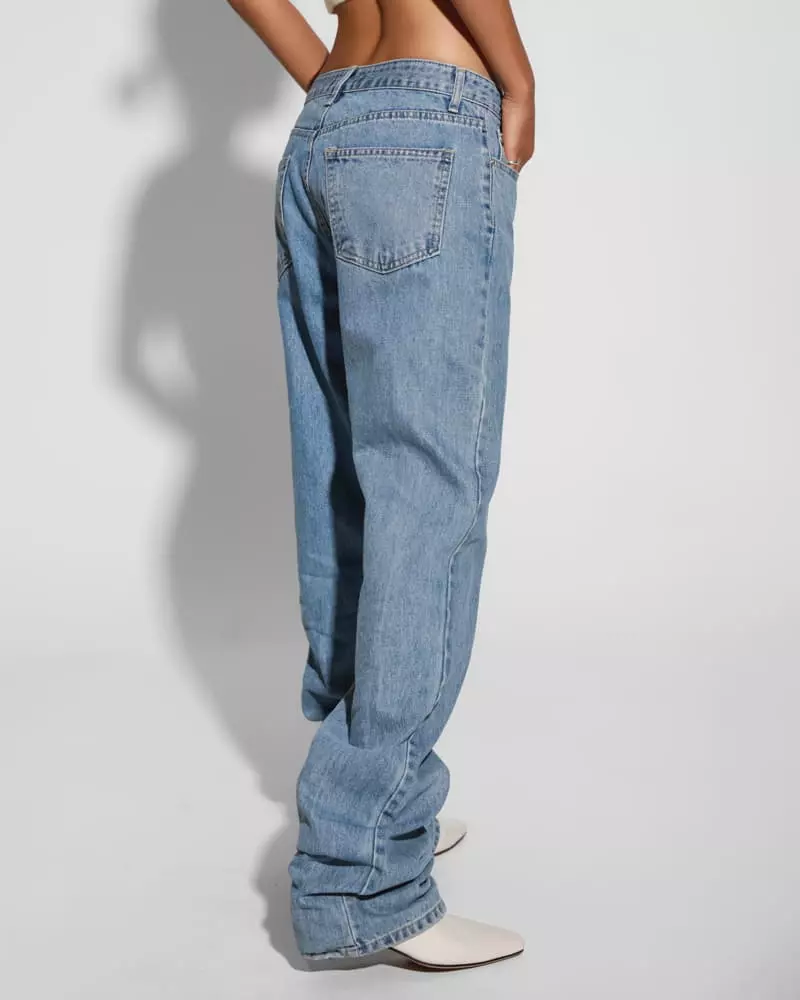 Paper Moon - Korean Women Fashion - #womensfashion - Maxy Length Button Fly Jeans - 8