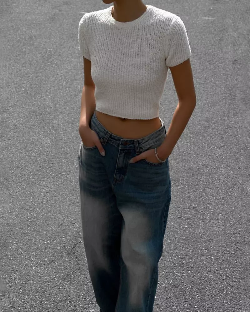 Paper Moon - Korean Women Fashion - #womensfashion - Fuggy Hair Crop Knit Top - 10