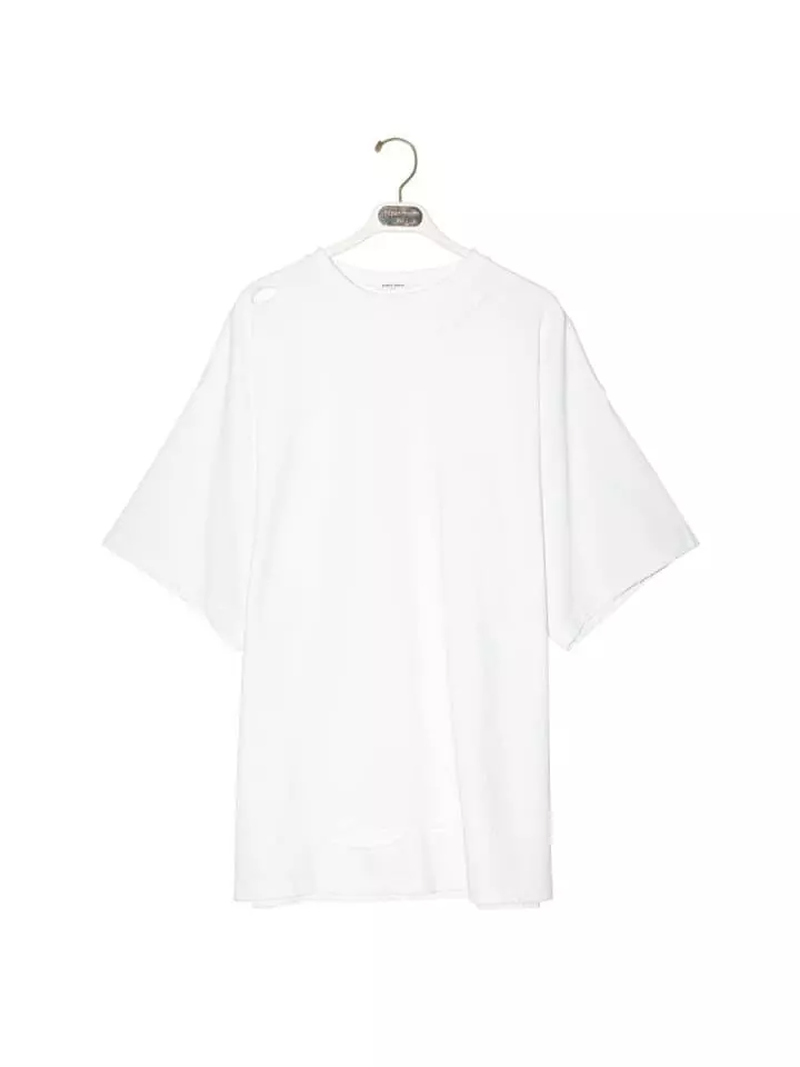 Paper Moon - Korean Women Fashion - #womensfashion - Oversized Pigment Cutted Detail Tee  - 5