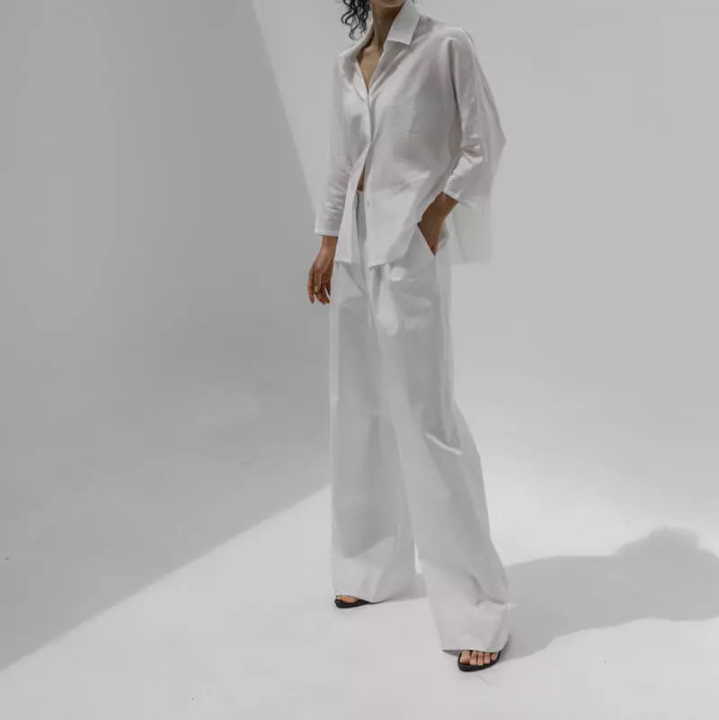 Paper Moon - Korean Women Fashion - #womensfashion - cotton two pin - tuck wide trousers - 9